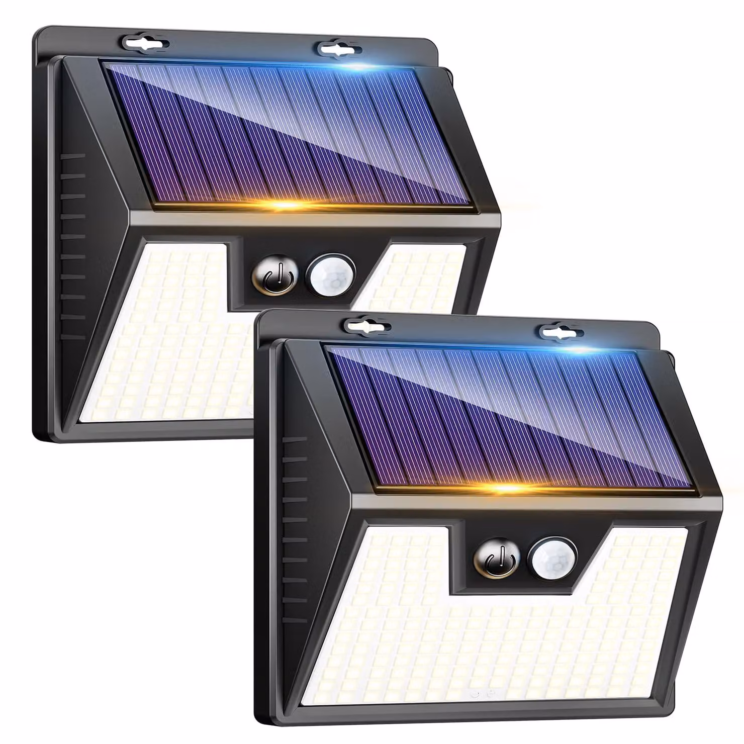 2 lampade solari da esterno con sensore di movimento, 176 LED super luminosi, grado di protezione IP65 (resistenti all'acqua)