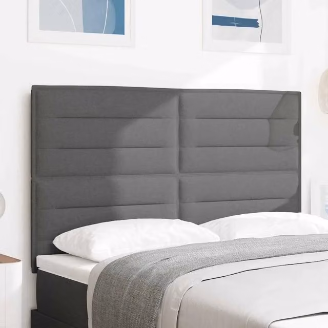 Testiera con illuminazione LED e porte USB vidaXL in tessuto grigio, Larghezza: 160 cm