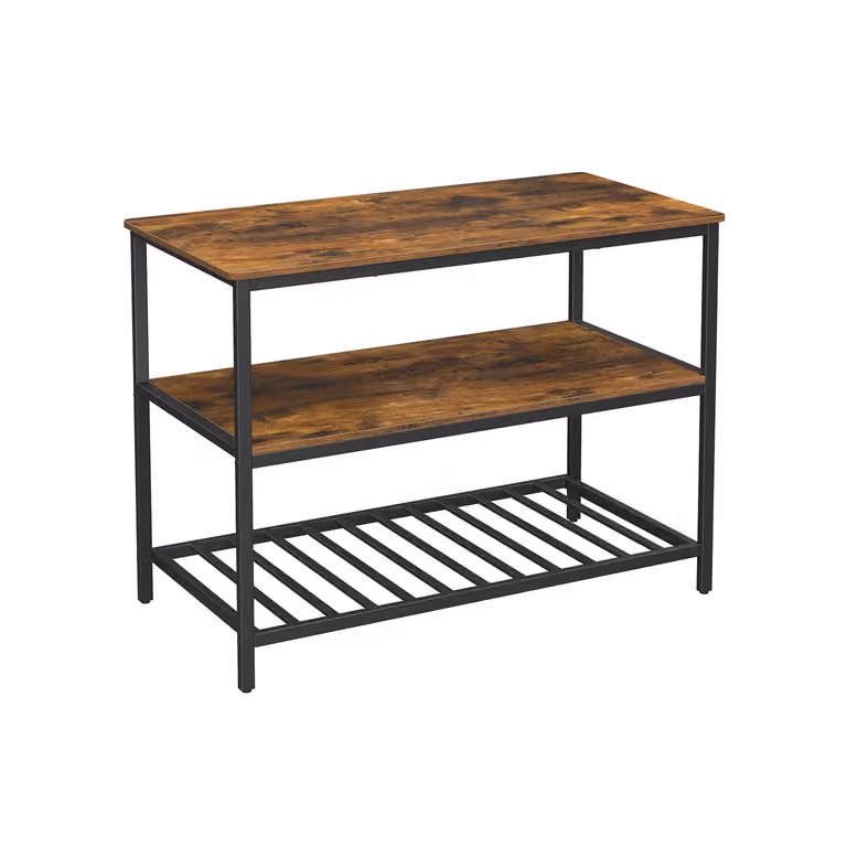 Scaffale da Cucina Marrone Vintage e Nero, Marrone Vintage + Nero / 60 x 120 x 90 cm