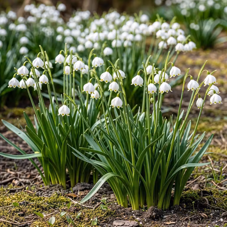 Bulbi da fiore Exotenherz - Fiore a nodo estivo Leucojum Aestivum - bianco (20 pezzi) Diametro 8-9cm