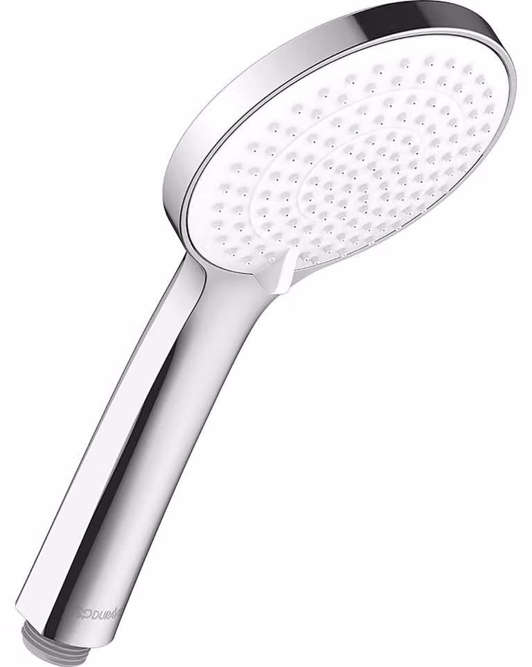 Set doccia con soffione manuale, barra da 810 mm, tubo flessibile da 1600 mm, finitura cromo/bianco