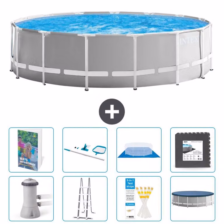 Struttura per piscina a forma di prisma - 457x122 cm - composta da 7 elementi - modello S565