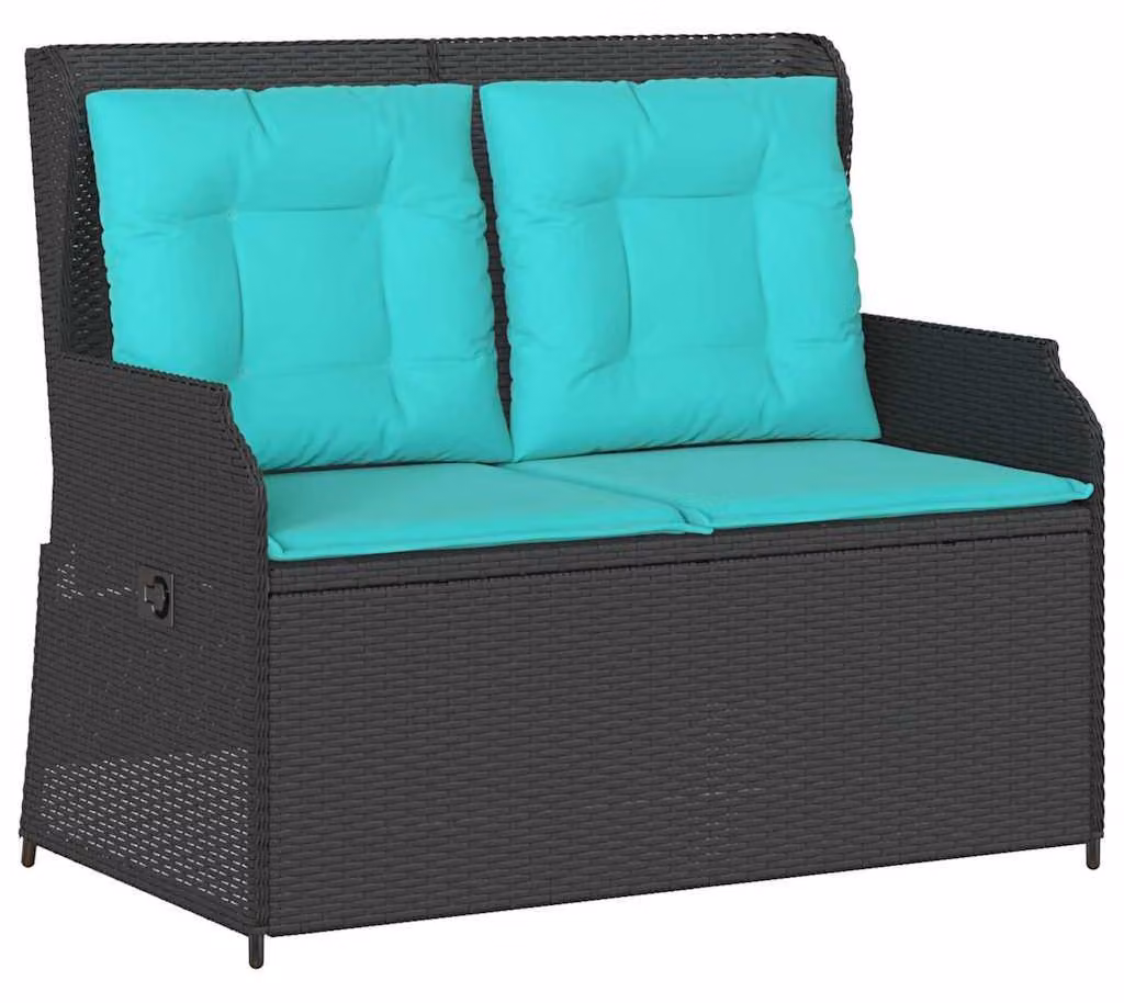 Panchina da giardino in polyrattan nero