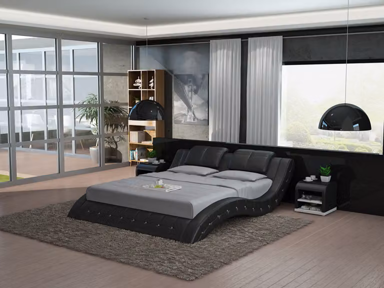 Luxus Leder Bett Design Polster Betten Doppel Modernes Ehe140/160/180 LB8824