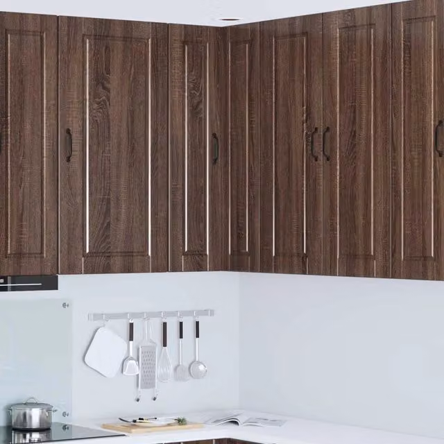 Mobile angolare a parete moderno vidaXL in legno marrone per cucina e soggiorno