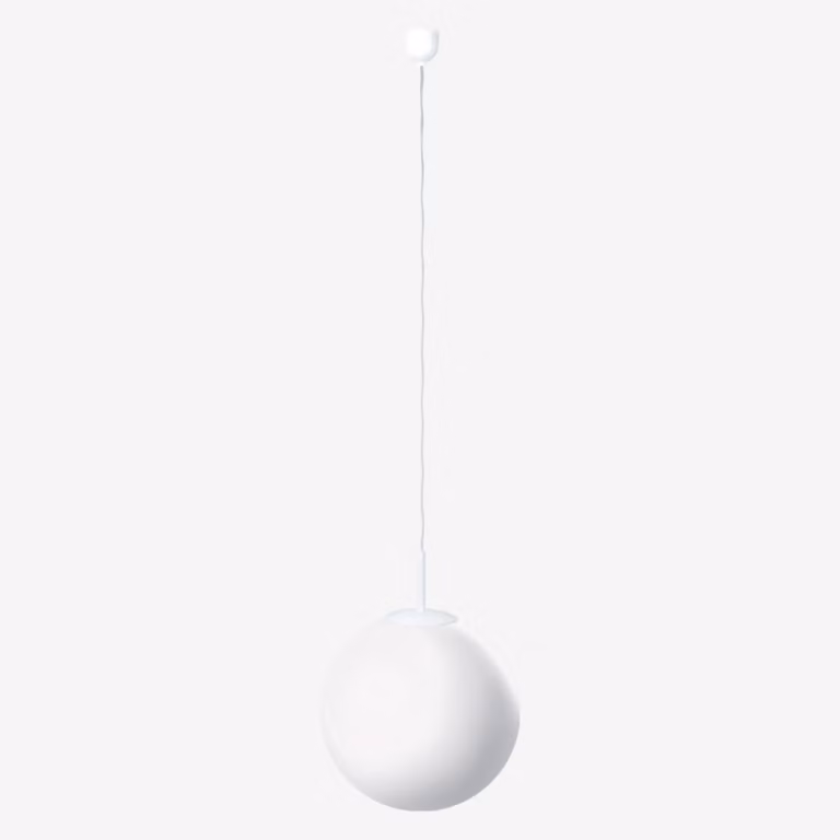 Apparecchio a sospensione senza tempo soffiato a mano Polaris ZK, Variante: Ø 500 x 2000 mm, 200 W, E27, bianco, plastica