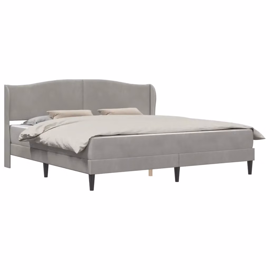 Struttura del letto moderna vidaXL in velluto grigio con telaio imbottito L/P/H: 200 x 200 x 140 cm – 2