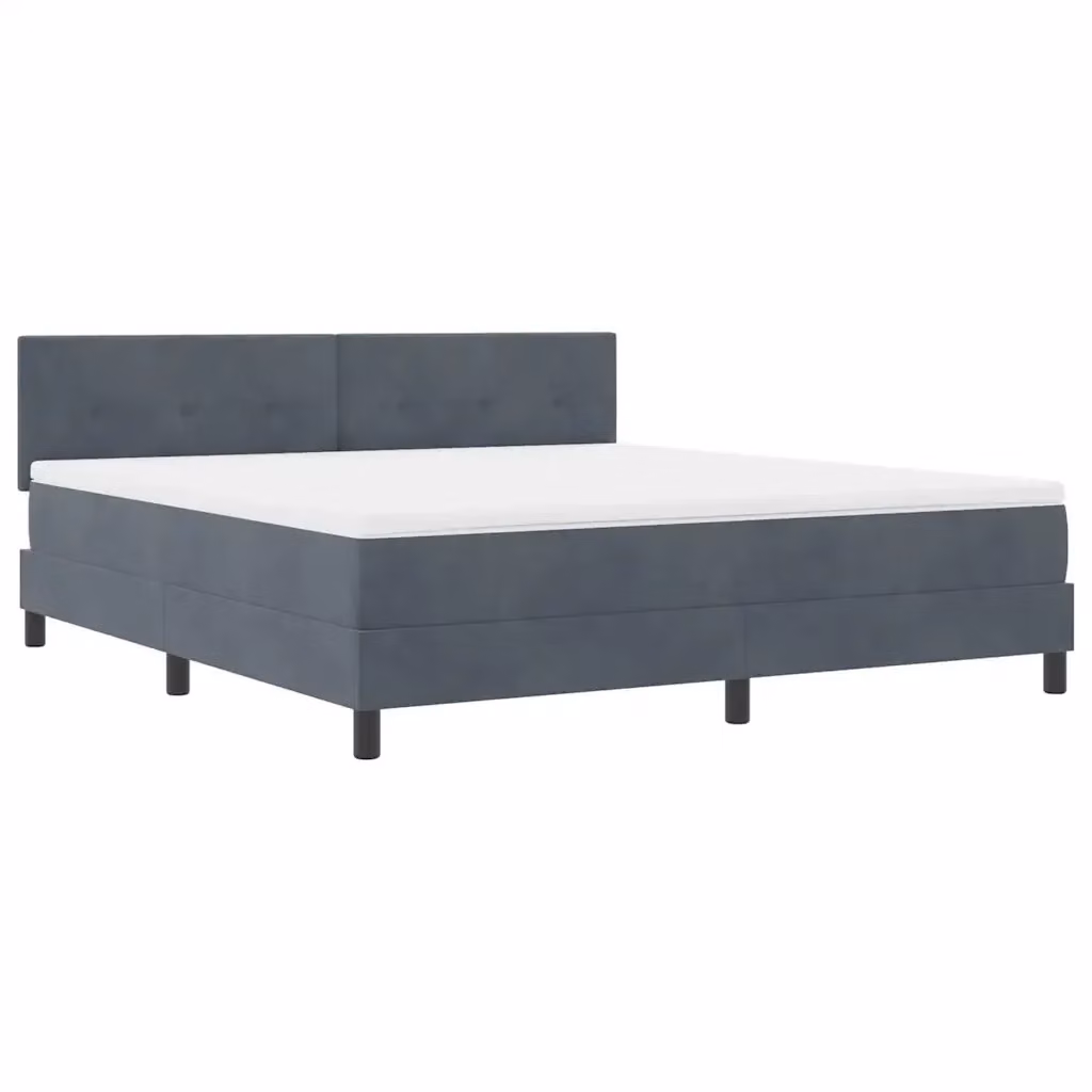 Letto a molla con illuminazione LED vidaXL in velluto grigio, L/P/H: 203 x 183 x 280 cm – 2