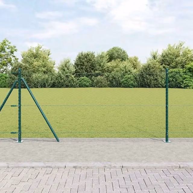 Recinzione esagonale con base in cemento 100 x 1 m Verde Rete 3353589