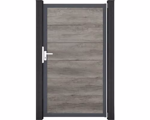 Cancello a innesto GroJa BasicLine 100x180cm, telaio universale DIN in alluminio DB 703 Monument Oak