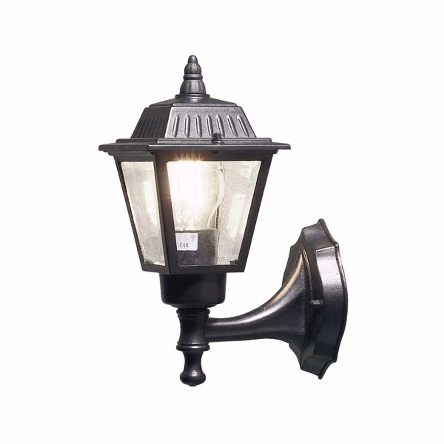 Konstsmide Ferro Applique in alluminio laccato nero con vetro trasparente