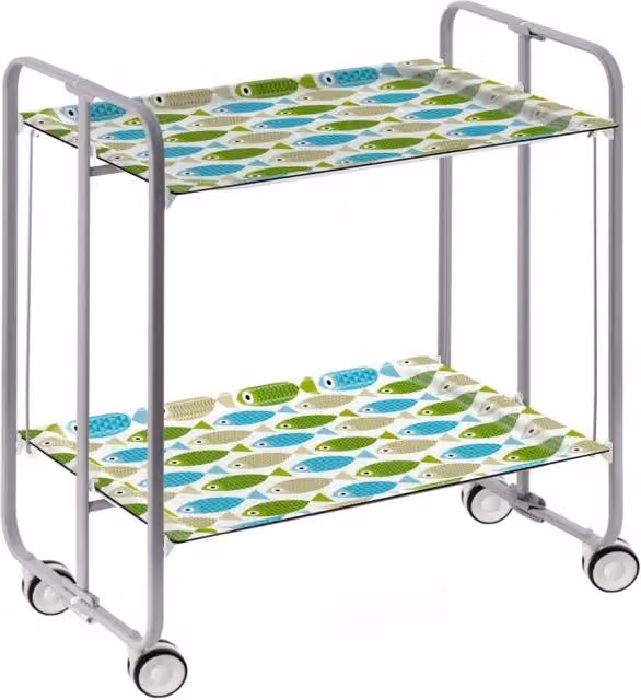 Carrello da cucina pieghevole DON HIERRO grigio con 2 ripiani e ruote L/P/H: 72,0 x 43,0 x 66,0 cm