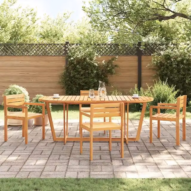 Tavolo da giardino ovale in legno di acacia marrone vidaXL L: 200 cm, P: 90 cm, H: 75 cm