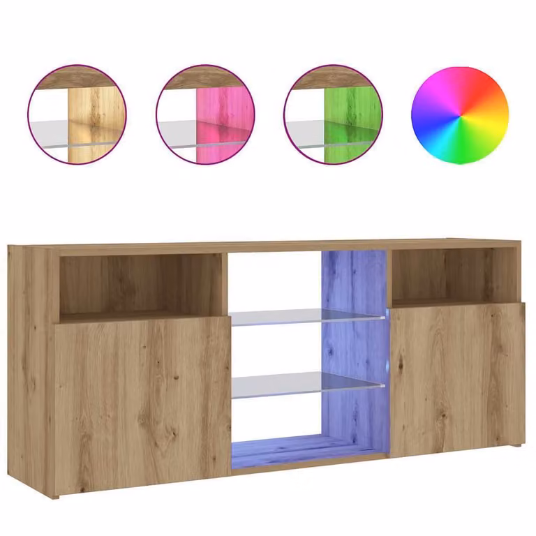 Mobile Porta TV con LED Artigianale 120x30x50 cm Multistrato
