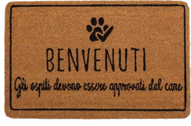 Zerbino con scritta Cane in fibra di cocco marrone L: 70 cm, P: 40 cm, H: 1,5 cm
