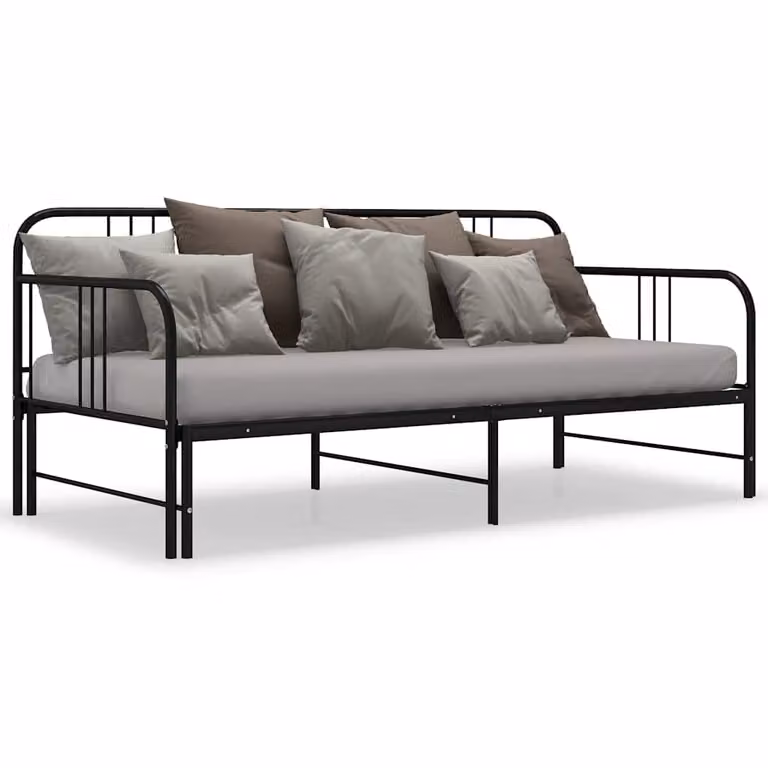 vidaXL Telaio Divano Letto Estraibile Nero in Metallo 90x200 cm