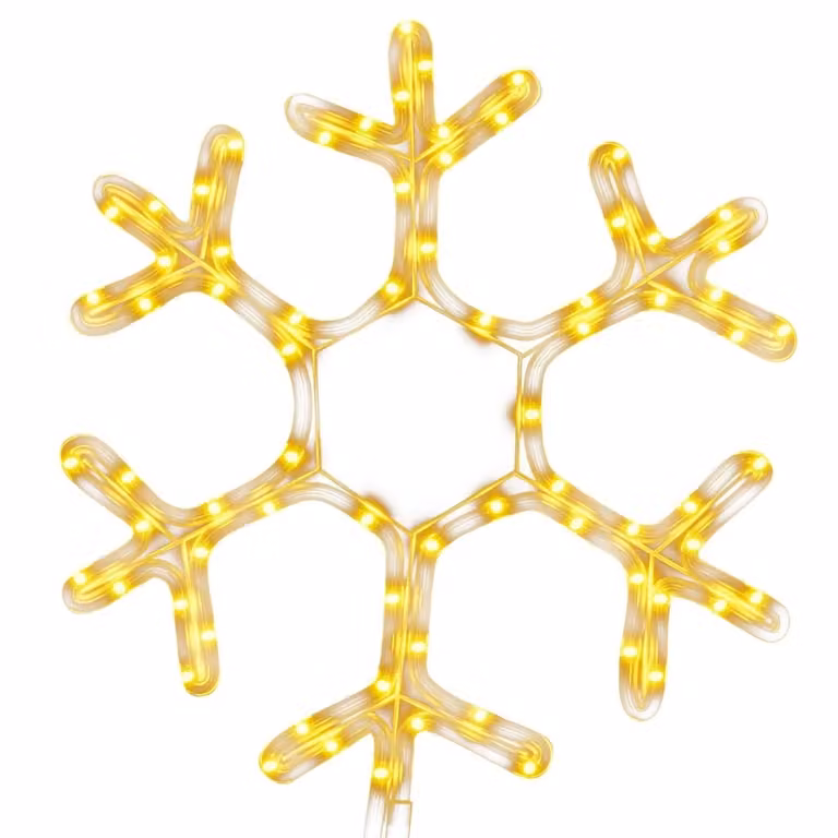 Figura Natalizia Fiocco di Neve con 72 LED Bianco Caldo 38x37cm