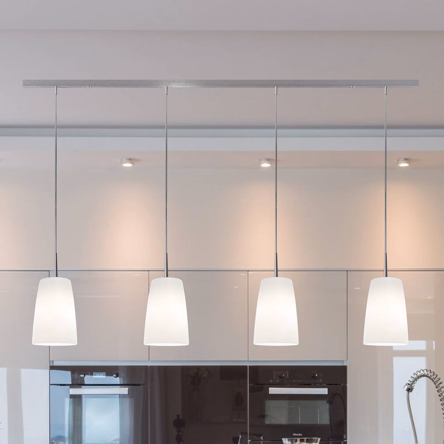 Casablanca Lampada a sospensione Mesa, dimmerabile, Bianco / Opale, Soggiorno / Sala da pranzo, Vetro, Lampada a sospensione
