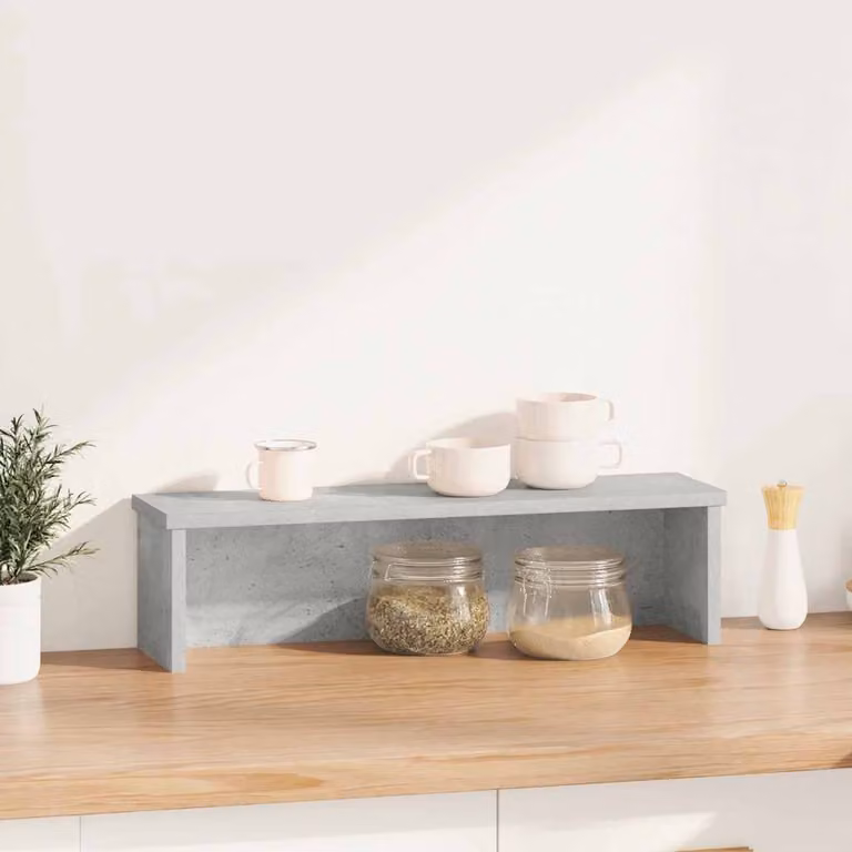 vidaXL Scaffale da Cucina Impilabile Grigio Cemento 50x15x16 cm