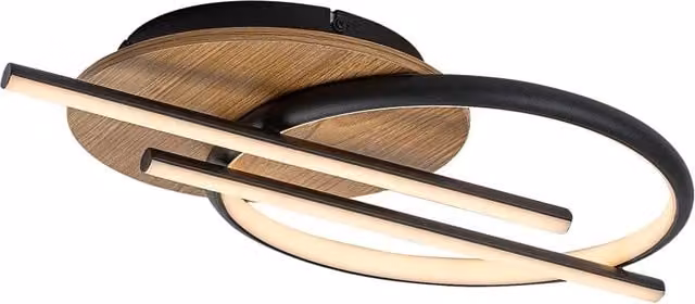Plafoniera LED Rabalux Arash in legno e metallo, 40W, CCT 3000-6500K, bianca
