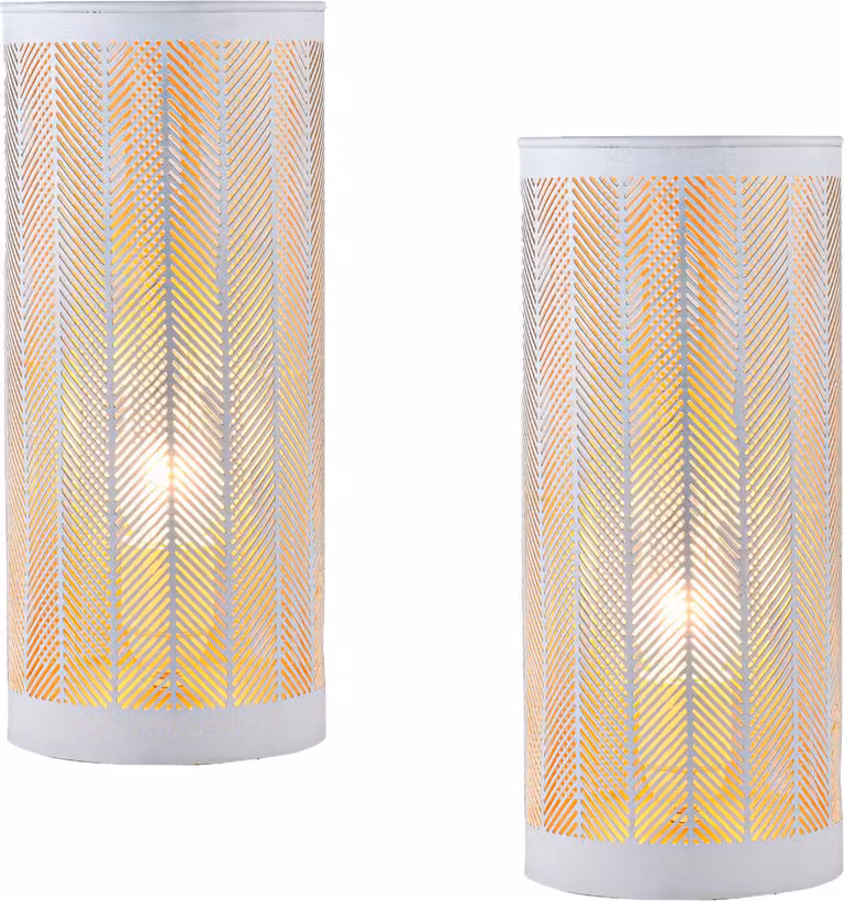 set di 2 lampade da comodino decorative boho Lampada da tavolo Lampada Aigna Small White