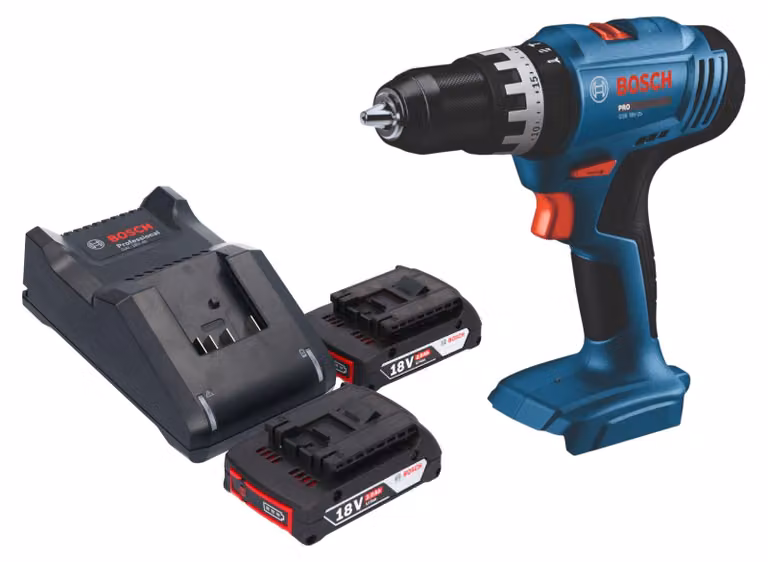 Trapano avvitatore a percussione a batteria Bosch GSB 18V-25 Professional 18 V 56 Nm + 2 batterie da 2,0 Ah + caricabatterie