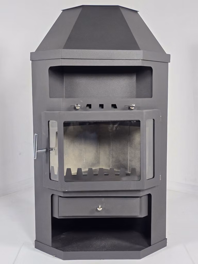 ZVEZDA Fantasia 22, Stufa a legna alta con vetro verticale, 10,8 kW, Ø 130 mm
