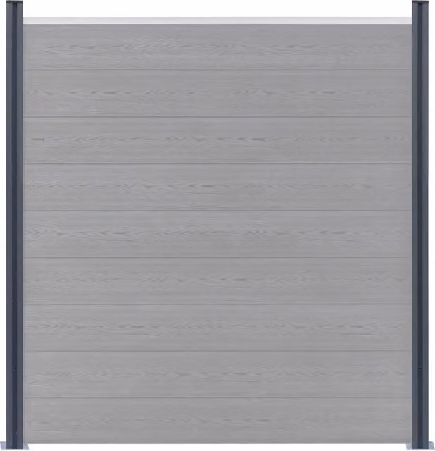 Coppia di pali per recinzione quadrati vidaXL in alluminio e acciaio, colore grigio scuro, Altezza: 185 cm