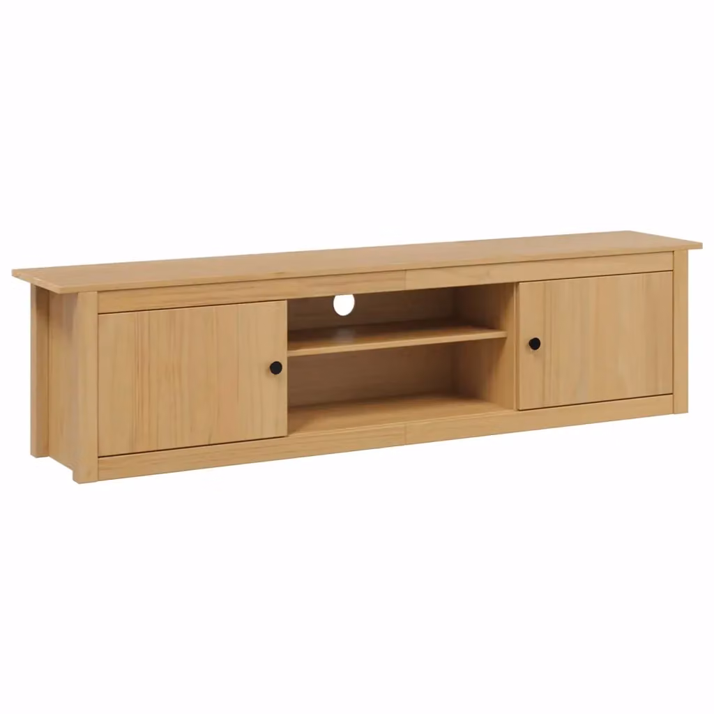 Credenza per TV HILL moderna in legno di pino, colore marrone, L 158 x P 40 x H 39,5 cm – 2
