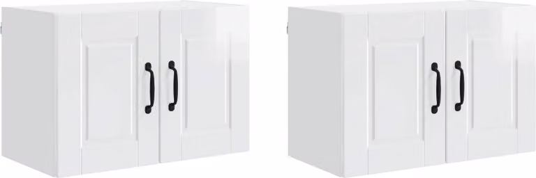 Armadietto a muro PORTO 2 pcs Bianco Lucido 60 x 31 x 40 cm