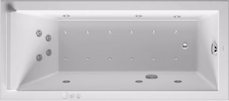 Duravit Starck Bains à remous, à encastrer, simple dos, bâti-support, garniture de vidage et de trop-plein chrome, Combi-Système P, 1700x750mm, 760335000CP1000, 760335000CP1000