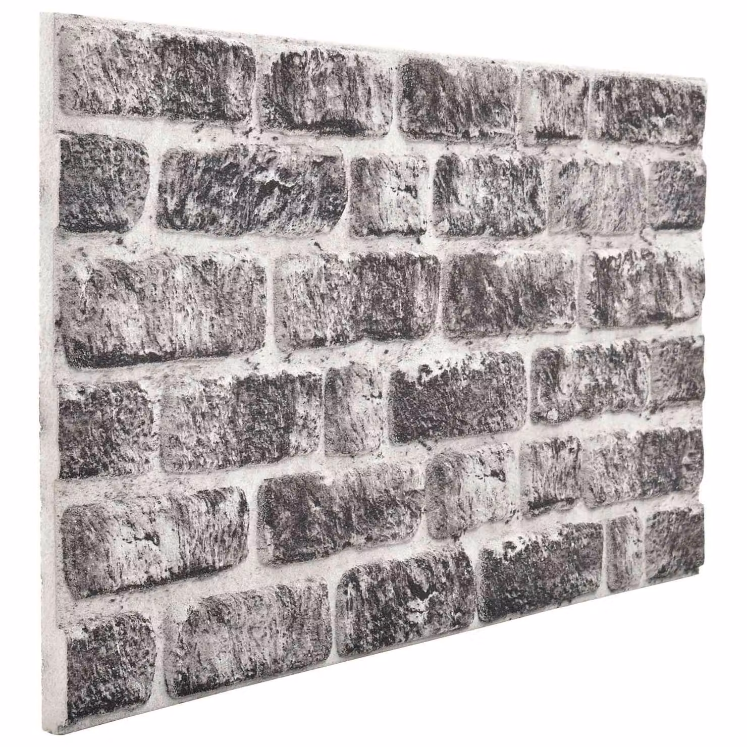 Set di 10 pannelli murali 3D effetto mattonelle vidaXL in polistirolo, colore grigio scuro e bianco, L: 100 cm x H: 50 cm – 1
