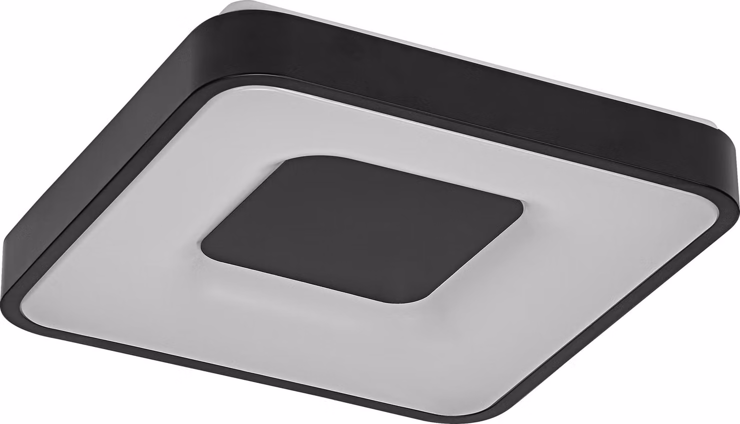 OSRAM Orbis Piana Lampada da soffitto a LED 380 mm, 24 W, 3000 K bianco caldo, Click-DIM, nero, metallo, IP20