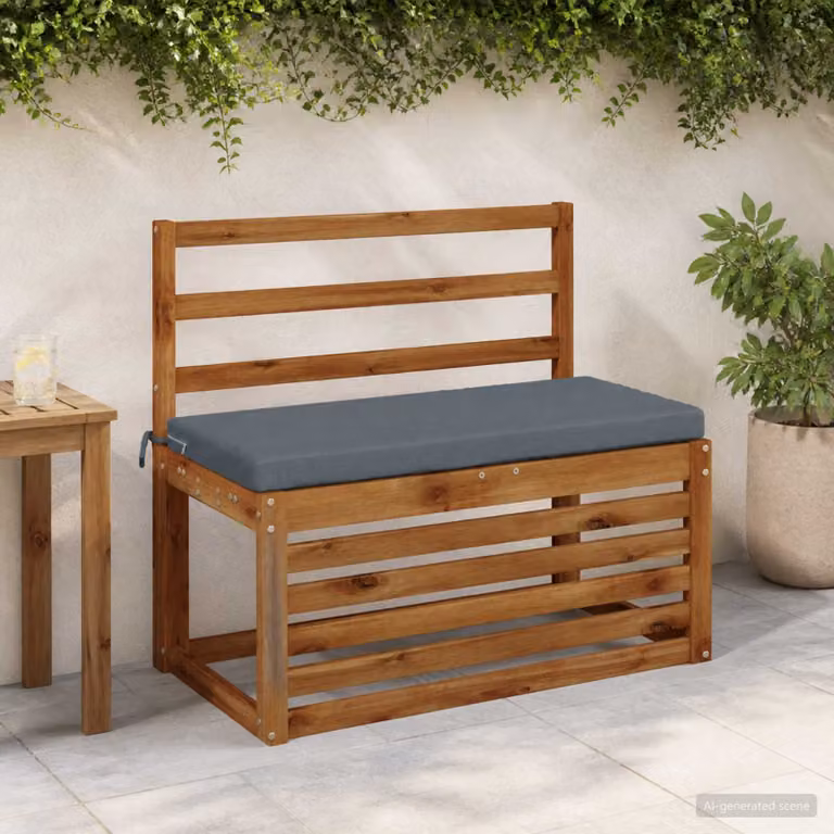 Cuscino per panchina vidaXL SOEST in poliestere blu, resistente ai raggi UV con rivestimento rimovibile, L 80 x P 40 x H 5 cm