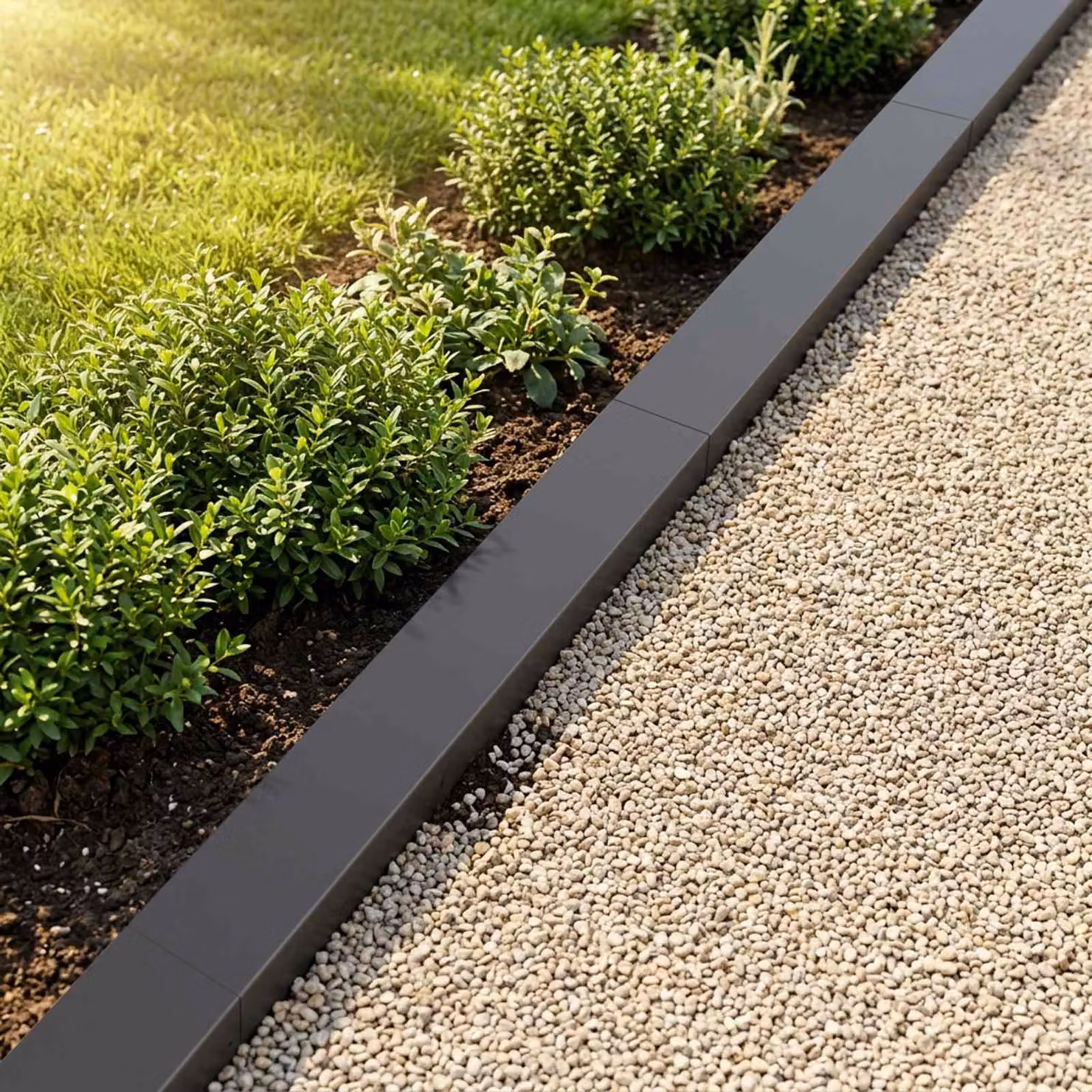 Set di 10 profili di copertura per giardino vidaXL in acciaio, colore antracite o nero, L: 100 cm, P: 10 cm, H: 5 cm