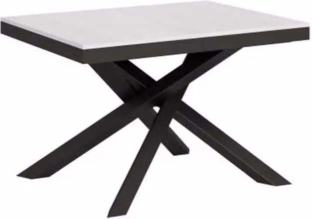 Tavolo allungabile 120/224x90 cm Volantis Evolution colore bianco frassino telaio e gambe antracite