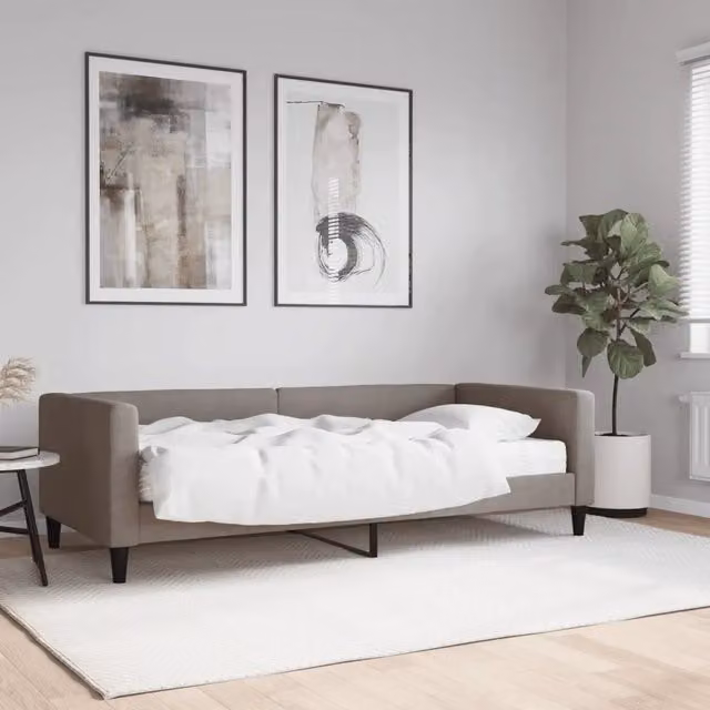 Divano Letto con Materasso-Sofa Letto-Daybed Tortora 90x200 cm in Tessuto 783369