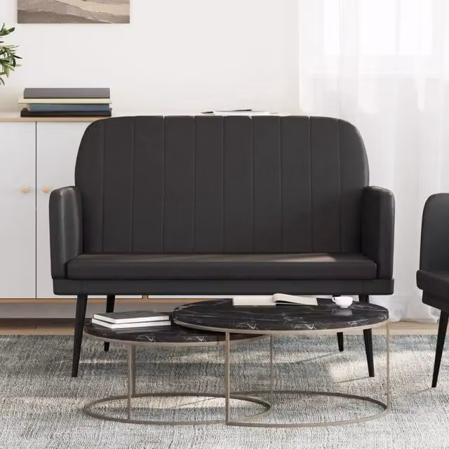 Panca Nera 107x80x81 cm in Similpelle 351398