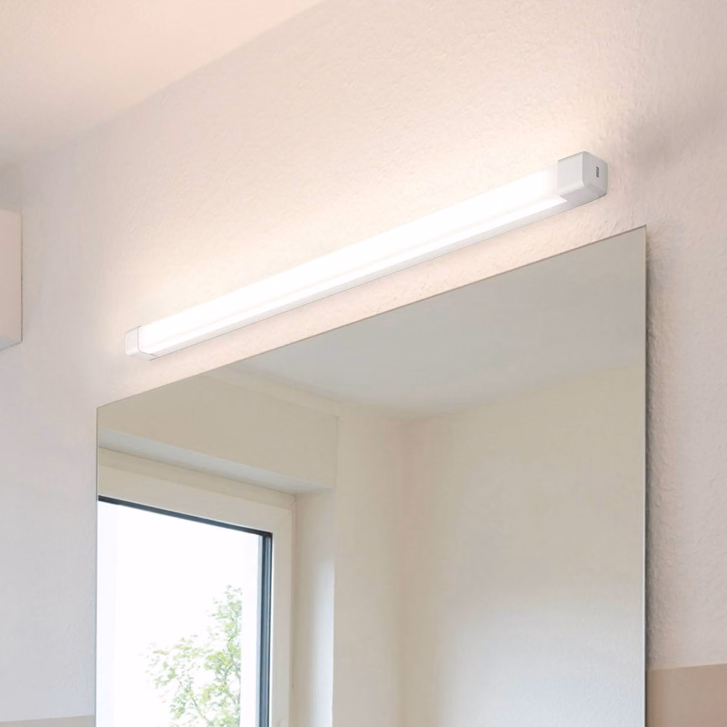 BEGA Applique da parete Baleva, Bianco / Opale, Bagno, Plastica, Moderno, Applique