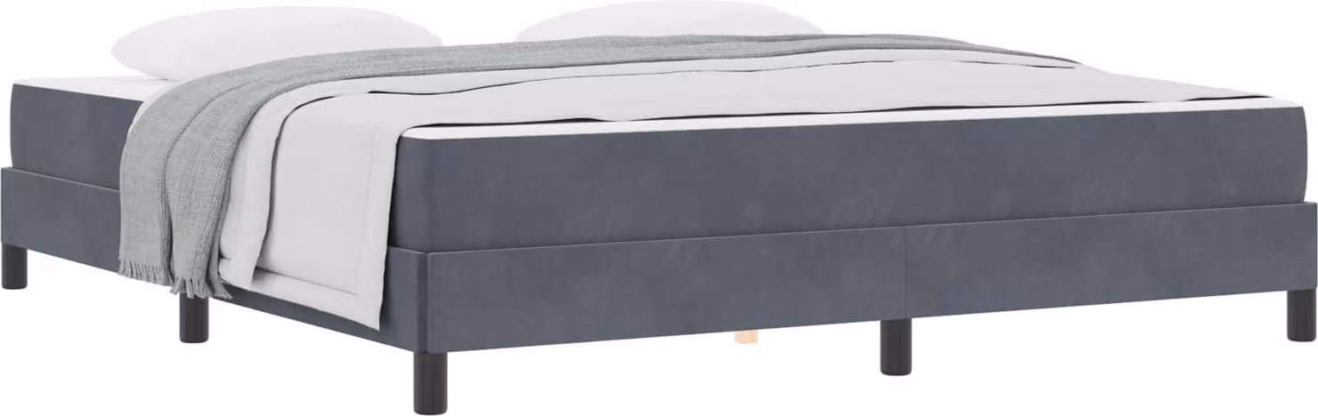 Letto a molle con materasso Grigio scuro 180 x 200 cm Tessuto