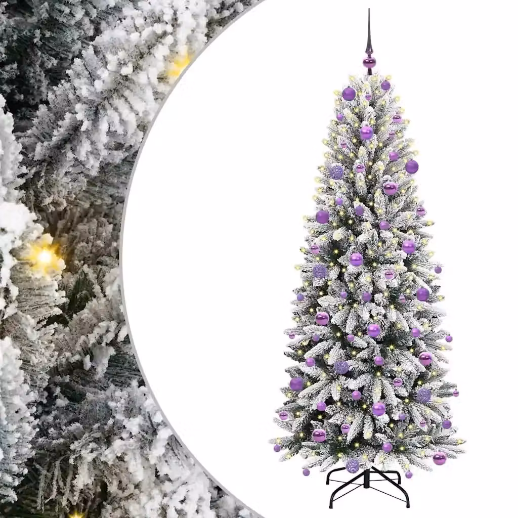 Albero di Natale artificiale moderno vidaXL con luci LED bianco, Altezza: 180 cm – 2