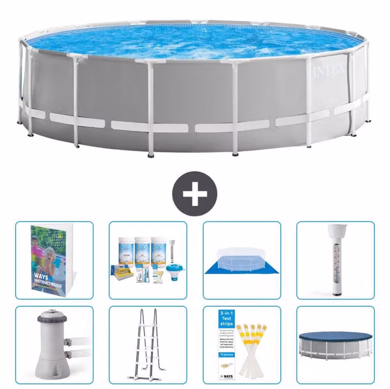 Struttura per piscina a forma di prisma - 457x122 cm - composta da 7 elementi - modello S574