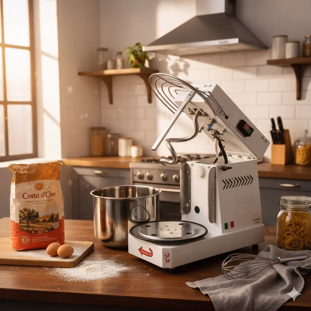 Impastatrice a spirale ribaltabile con vasca estraibile Famag Grilletta IM 5S, potenza 350W, capacità 5kg, colore bianco – 2