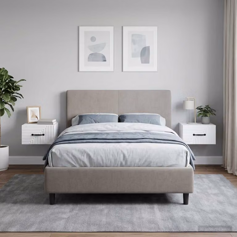 Set di 2 comodini sospesi vidaXL moderni in bianco, L 34,5 cm x P 20 cm x H 33 cm
