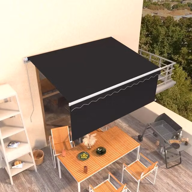 Tenda da sole retrattile manuale Videx in alluminio e poliestere colore antracite L: 300 cm, P: 250 cm