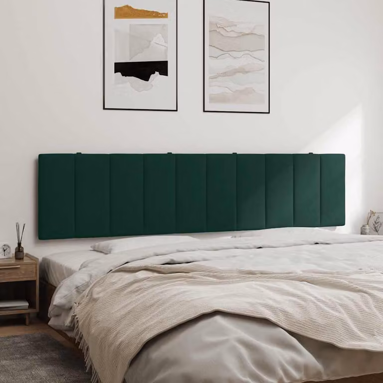 Cuscino Testiera vidaXL Hanko in Velluto Verde Scuro, Larghezza: 200 cm