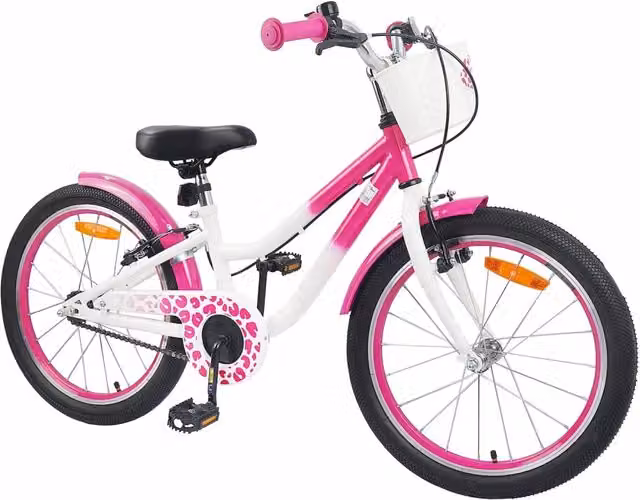 Bicicletta per bambini da 18 pollici rosa per età dai 5 ai 7 anni