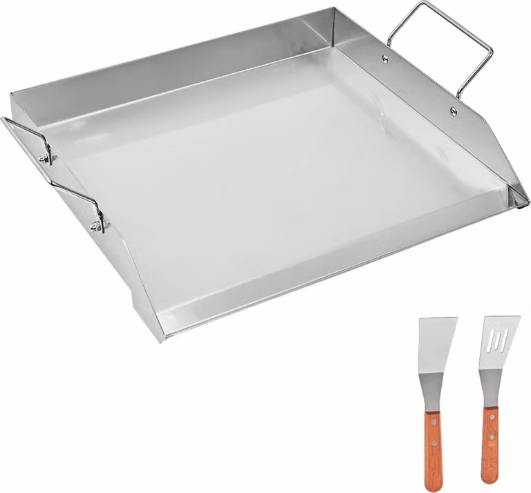 SucceBuy Piastra piatta in acciaio inox per barbecue, pentole 448x370 mm