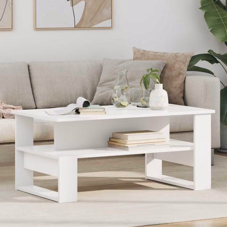 Maison Exclusive - Tavolino bianco 90 x 50 x 40 cm Materiale ligneo