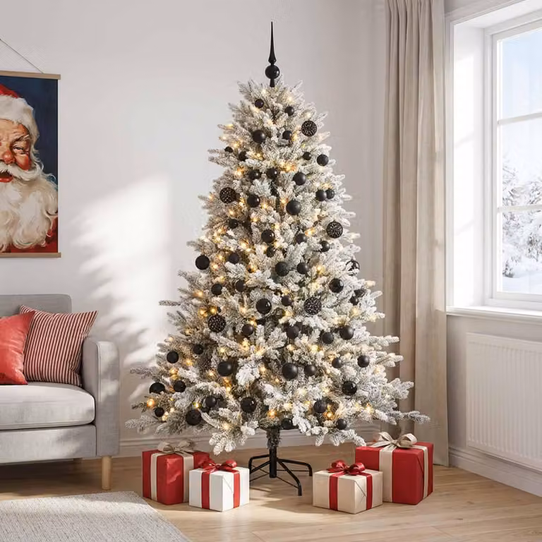Albero di Natale artificiale con decorazioni a forma di sfera, altezza 240 cm, 300 luci LED